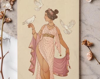 Aphrodite Greek Goddess Poster – A4 Mythology Art Print