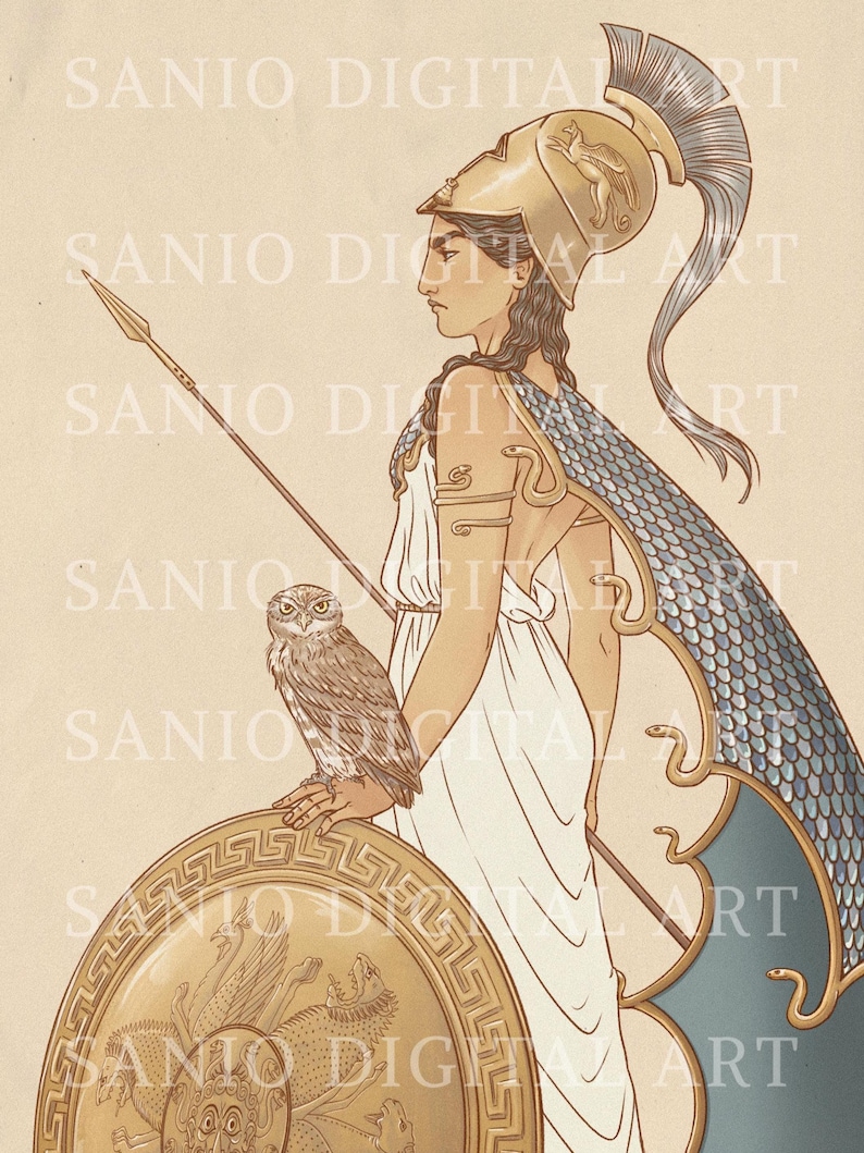Athena Greek Goddess Poster – A4 Mythology Art Print image 3