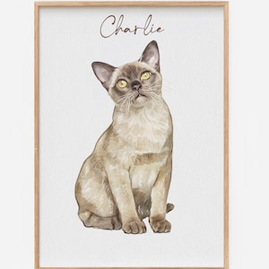 Custom Watercolor Pet Portrait, Personalized Digital Pet Watercolor Pet Portrait Dog Portrait Cat Portrait Gift for Pet Custom pet Portrait