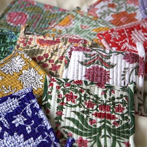 Porte monnaie coton matelassé - Petite pochette coton matelassé