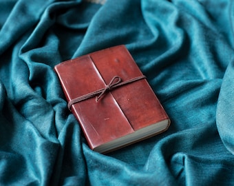 Leather and recycled paper notebook