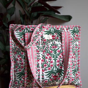 Sac cabas - Maxi tote bag coton matelassé - Sac fourre tout - Sac de cours - Sac de sport - Sac de plage