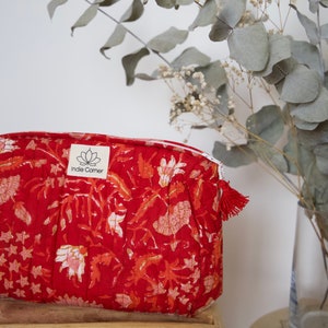 Toiletry bag / Quilted pouch / Make-up bag / Indian patterns / Blockprint / Gift ideas. /Box Rouge