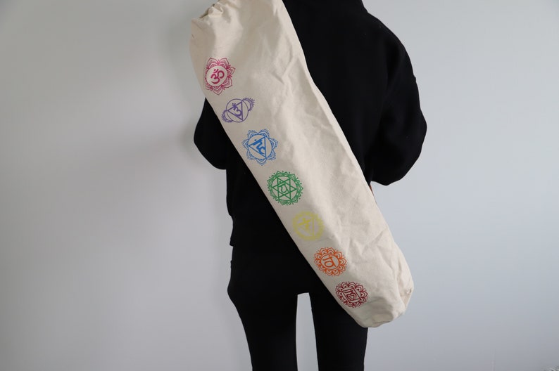 Sac tapis de yoga 7 chakras / Sac de sport / Sac en coton image 4