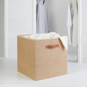 Sustainable jute storage box without lid with stylish design for the Ikea shelf, 33x30x33 cm« (1 piece) organizer and storage box