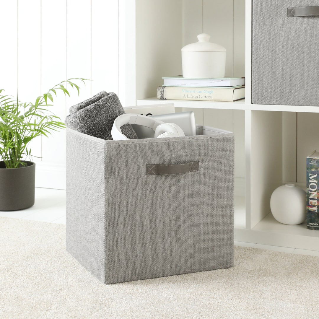 Sustainable Grey Jute Storage Box in Stylish Design With Etsy