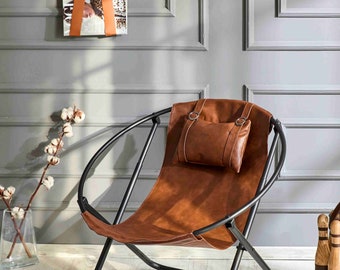 Luxury Leather Folding Chair Indoor and Outdoor Patio Chair for Bedroom and Living room Beach Chair for HORECA