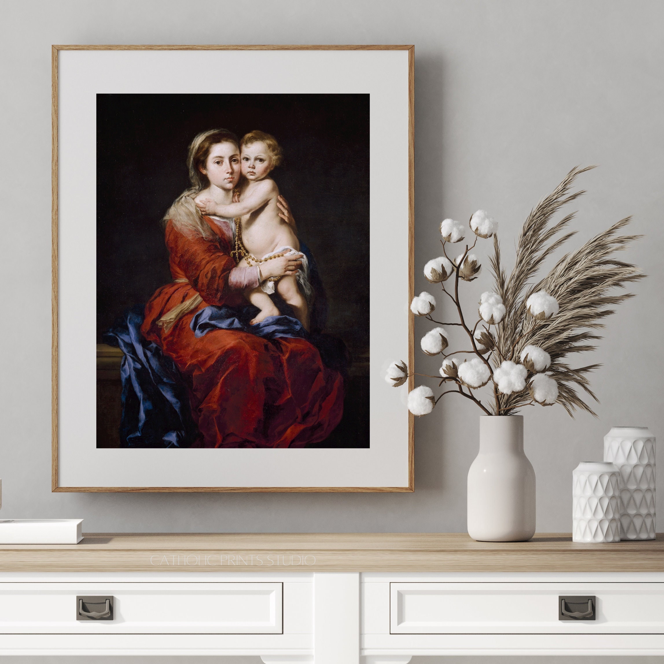 INSTANT DOWNLOAD Our Lady of the Rosary Vintage Painting | PRINTABLE ...