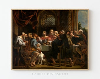 INSTANT DOWNLOAD The Last Supper Vintage Painting | Sacred Art | PRINTABLE | 5 Sizes | Catholic Prints Studio ID180