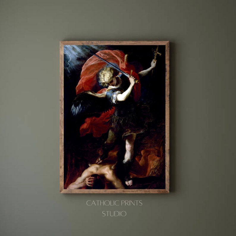 INSTANT DOWNLOAD Saint Michael the Archangel Vintage Painting ...