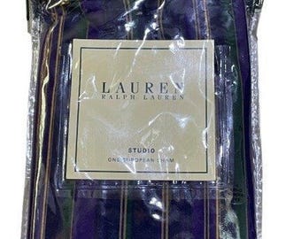 NEW Ralph Lauren Studio Rep Stripe Purple Euro Pillow Sham Vintage