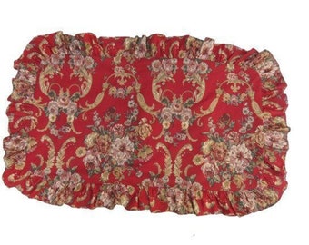 Ralph Lauren Danielle Marseilles King Pillow Sham Ruffled Red Floral
