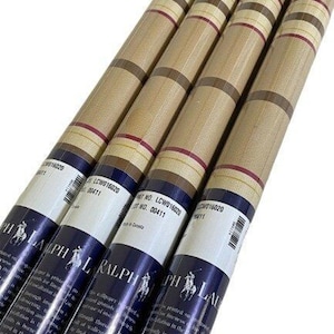 4 Ralph Lauren Stripe Wallpaper Double Roll LCW016020 Tan Red Brown NEW Vintage
