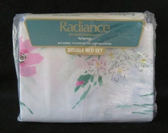 Radiance Tranquility, lot de 4 draps de lit double, aquarelle vintage NSA
