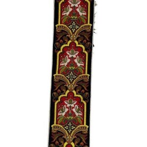 Vintage Needlepoint Stylized Floral 32" Picture Bell Pull Panel Finished