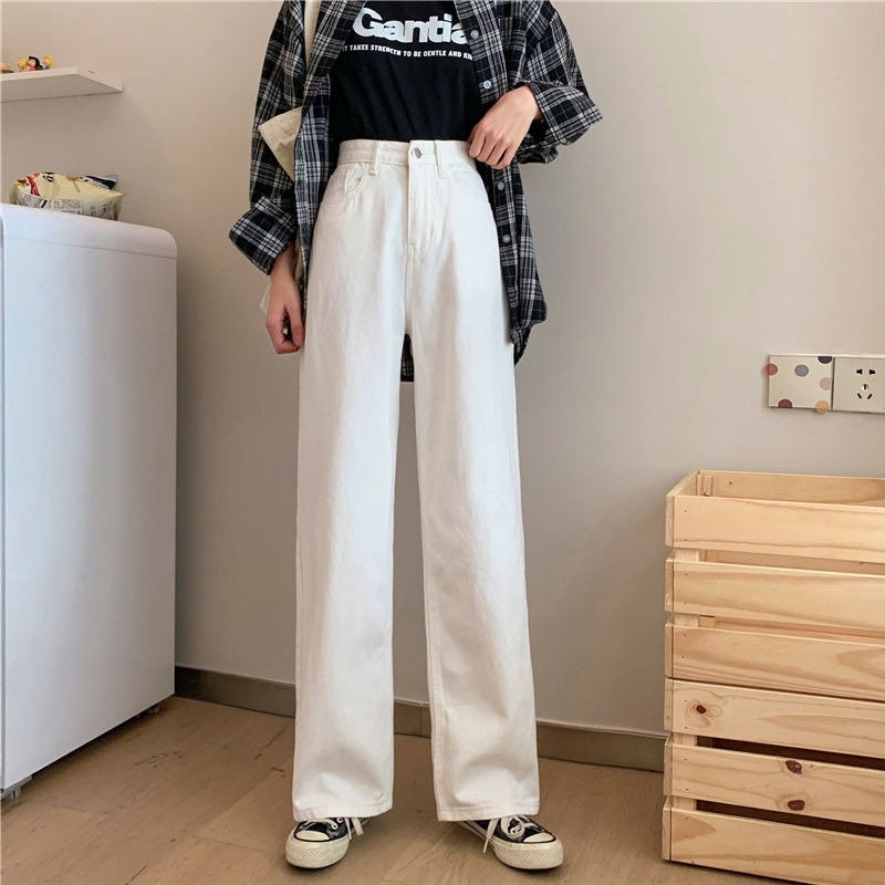 Summer Women Brown Jeans High Waist Loose Straight Wide Leg Denim Female  Y2k Casual Streetwear Vintage Baggy Trouser -  Canada