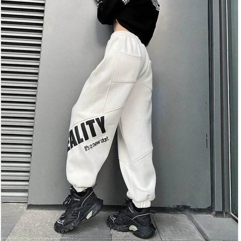 Cheap Casual Korean Fashion Sweatpants Women Hip Hop Streetwear Joggers  Loose Vintage Pants Harajuku Hippie Trousers Female