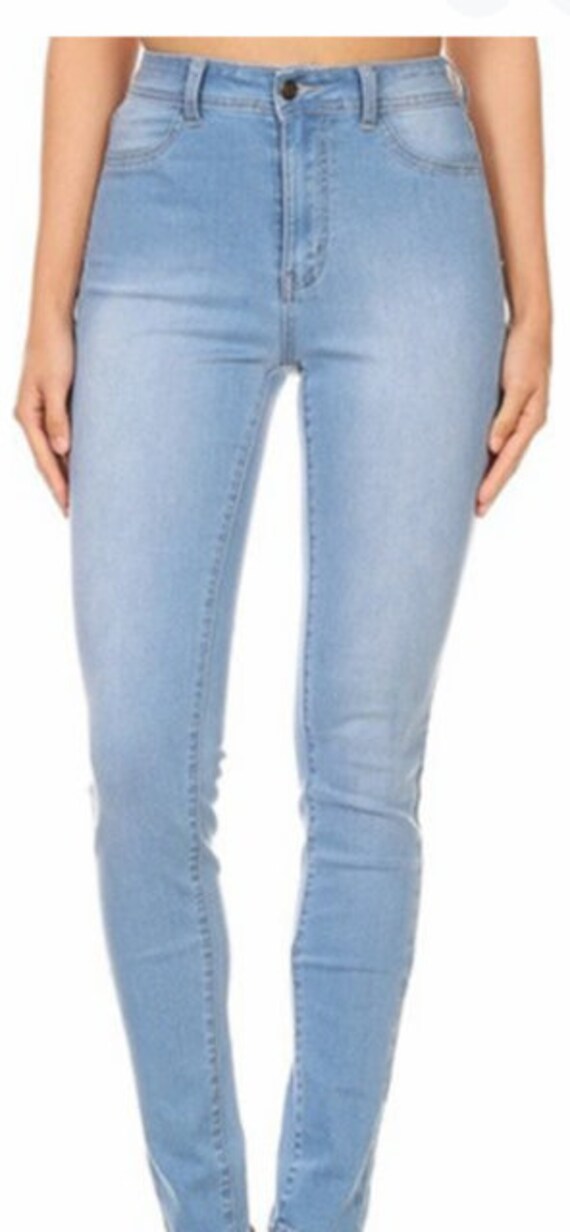High Waist Stretch Skinny Jeans - Etsy 