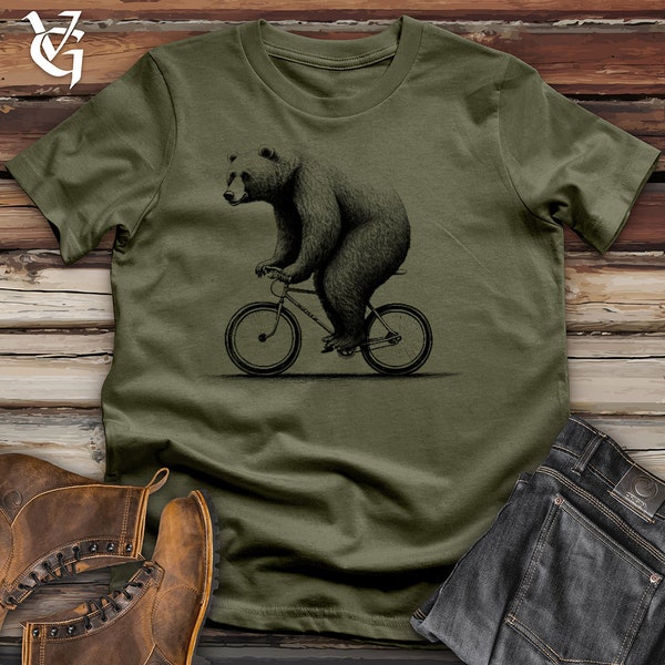 Bear Riding Bike Cotton Tee