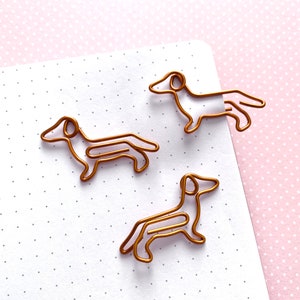 Dachshund paper clips | dog | theme | Motif gift idea | Clip pink | paper clip | Journaling | funny gift | sets | school enrollment