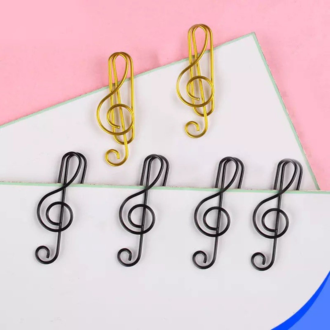 Sheet Music Paper Clips Clef Gold Black Music Special Gift Etsy