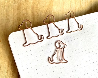 Set Hunde Büroklammern Hund Welpe Design Motiv Geschenkidee Clip rosé Paperclip Journaling