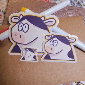 Cow Die Cut Sticker | Kawaii stickers, Planner stickers, Journal Stickers, Water bottle sticker, Laptop sticker, Weatherproof sticker, Cute