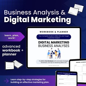 Digital Marketing Workbook |  Digital Marketing Planner | Social Media Planner | Digital Marketing for Beginners | Digital Planner