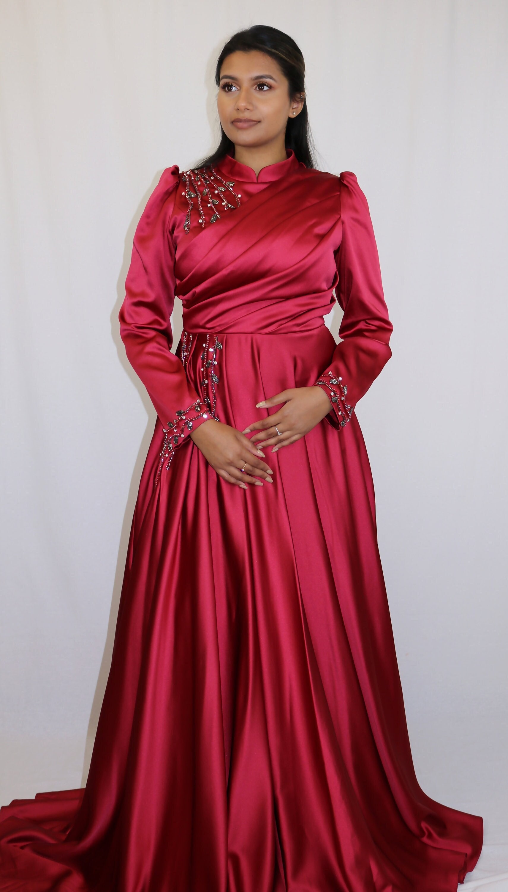 Cardinal Red One Shoulder Gown main image 0