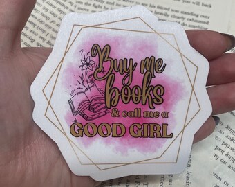 Pegatina Good girl trope, pegatina bookish, cómprame pegatinas de libros, pegatina impermeable, pegatina de botella de agua, pegatina de lector electrónico
