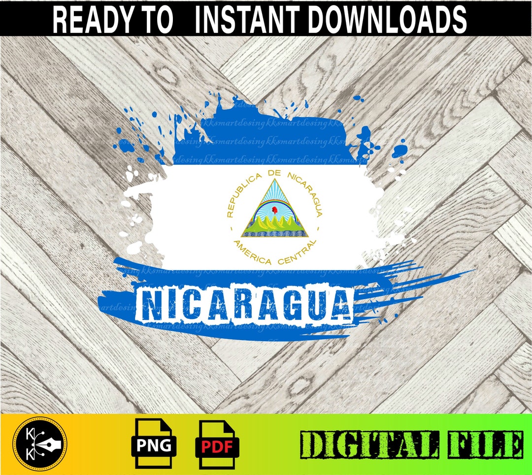 Nicaragua Flag PNG, Digital File PNG Sublimation Png Print File ...