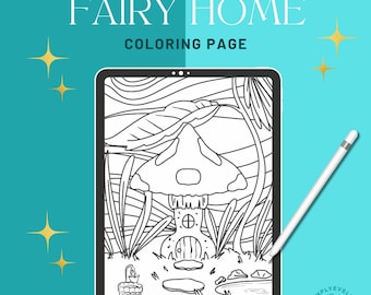 Nature Coloring Pages for adults, Fun Digital download, Easy To Color Worksheets, Fantasy Folk Coloring Pages, Printable Folk Art Coloring