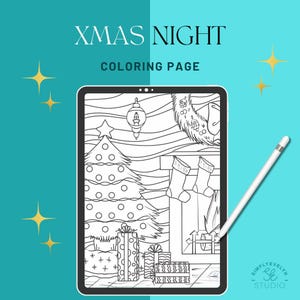 Christmas Coloring Pages For Adults, Christmas tree Coloring, winter coloring sheets, instant download, stress free, Printable Coloring book