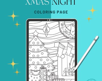Christmas Coloring Pages For Adults, Christmas tree Coloring, winter coloring sheets, instant download, stress free, Printable Coloring book