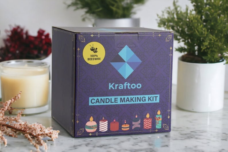 Kraftoo DIY Beeswax Candle Making Kit 100 Natural Beginner