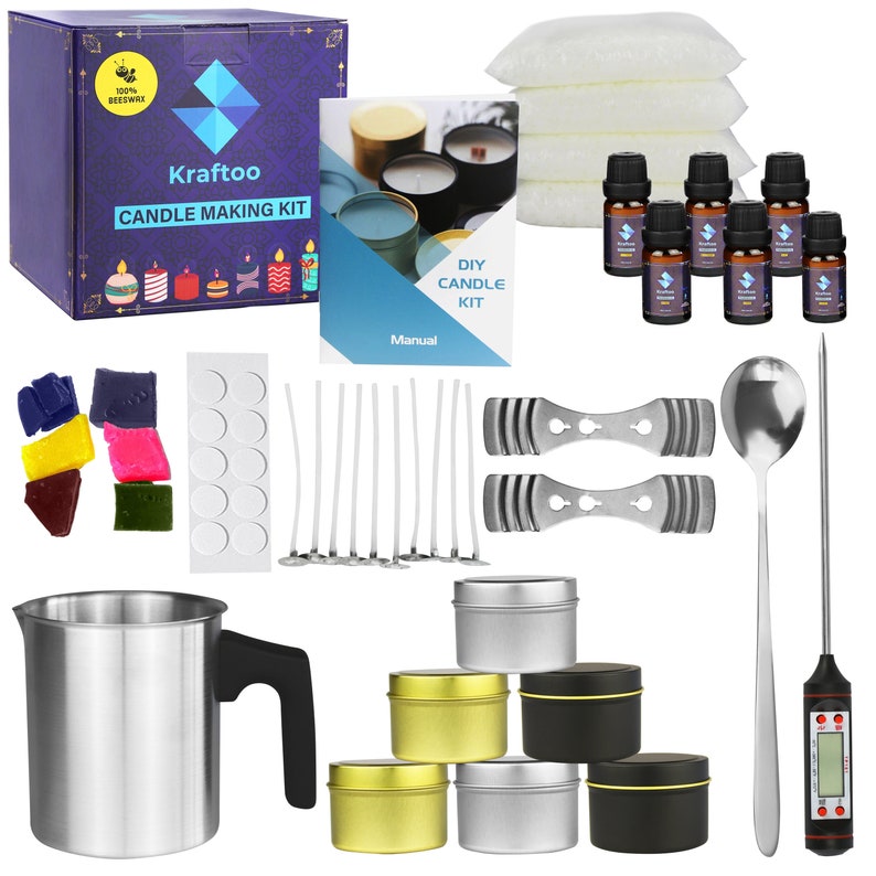 Kraftoo DIY Beeswax Candle Making Kit 100% Natural Beginner Crafting Gift Set Group Activity Make Your Handmade Candles image 4