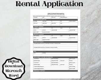 Rental Property Application Form