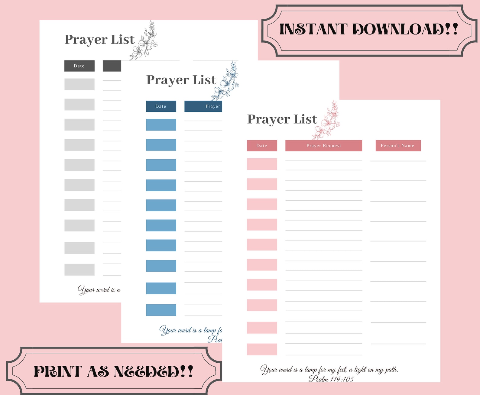 Prayer Request Prayer Journal Christian Printable Prayer Planner Prayer ...