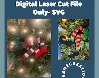 Elf Legs for tree decoration/wreath, Laser Cut file only SVG, Elf Christmas Decor File, Glowforge tested