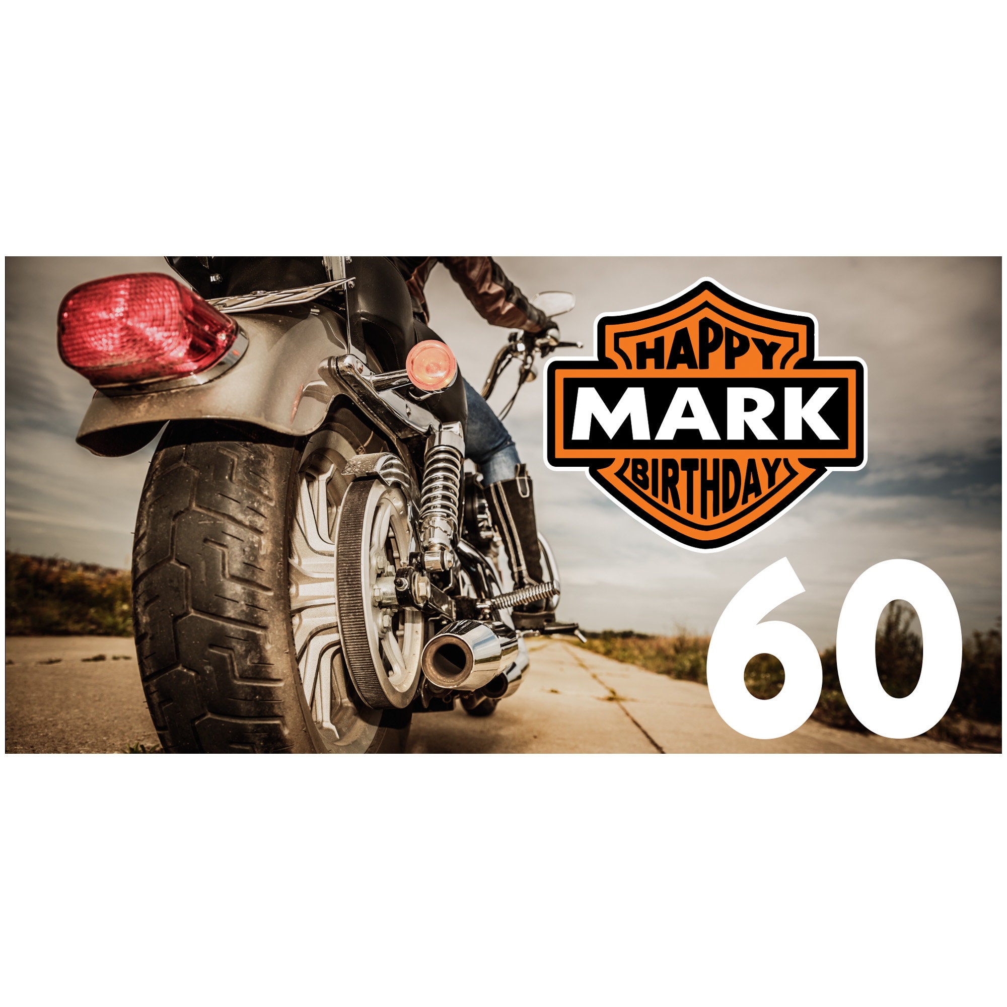 Birthday Vinyl Banner Harley Davidson Logo Motorcycle Theme Etsy