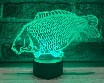 Common carp LED lamp with remote control. RGB, Batteries, carp fishing, fishing, gift.