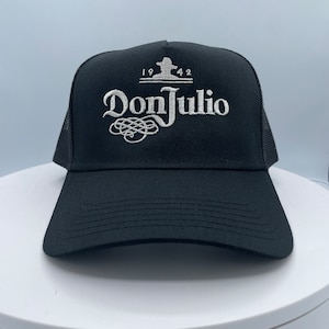 Don Julio Embroidered Trucker Hat Silver Metallic Threads.