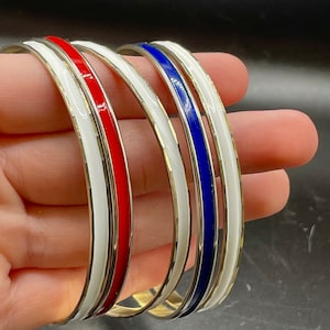 Vintage Metal Bangle Bracelets, Gold Bangle Set, Vintage Sliver Bangles, Multicolor Bangle Set, Colored Gold Bangles, Stacking Bracelets