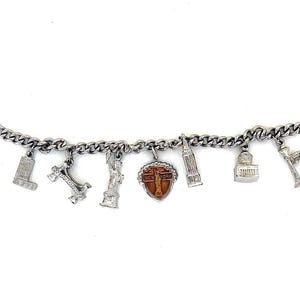 Vintage 925 Sterling Silver New York Charm Bracelet | 1950s NYC Souvenir Jewelry with Landmark Charms | Empire State, Statue of Liberty