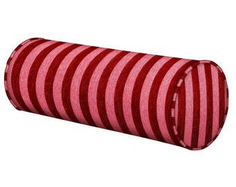 Bolster Jackie Bordeaux - Handmade - Suitable for outdoor use - Striped pattern print - Decorative - Multiple sizes - 100% polypropylene