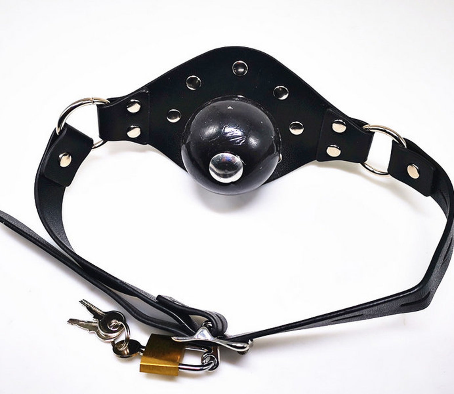 Adjustable Leather Locking Ball Gag With O Ring Etsy
