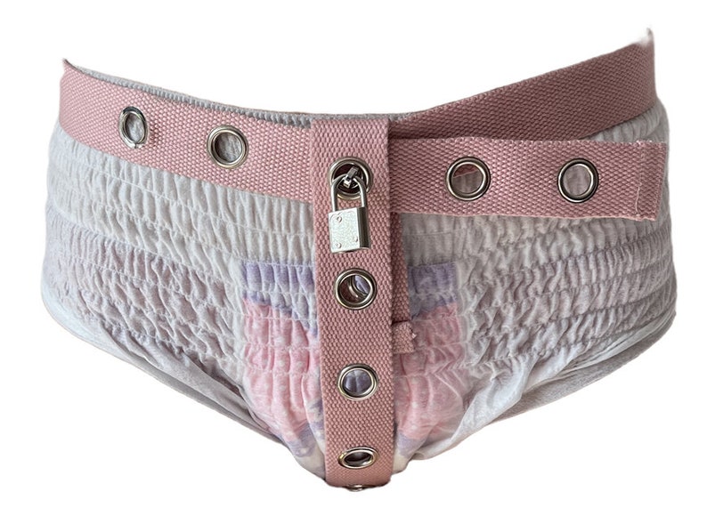 ABDL PINK Locking Bondage Sissy Diaper Cover Etsy Canada