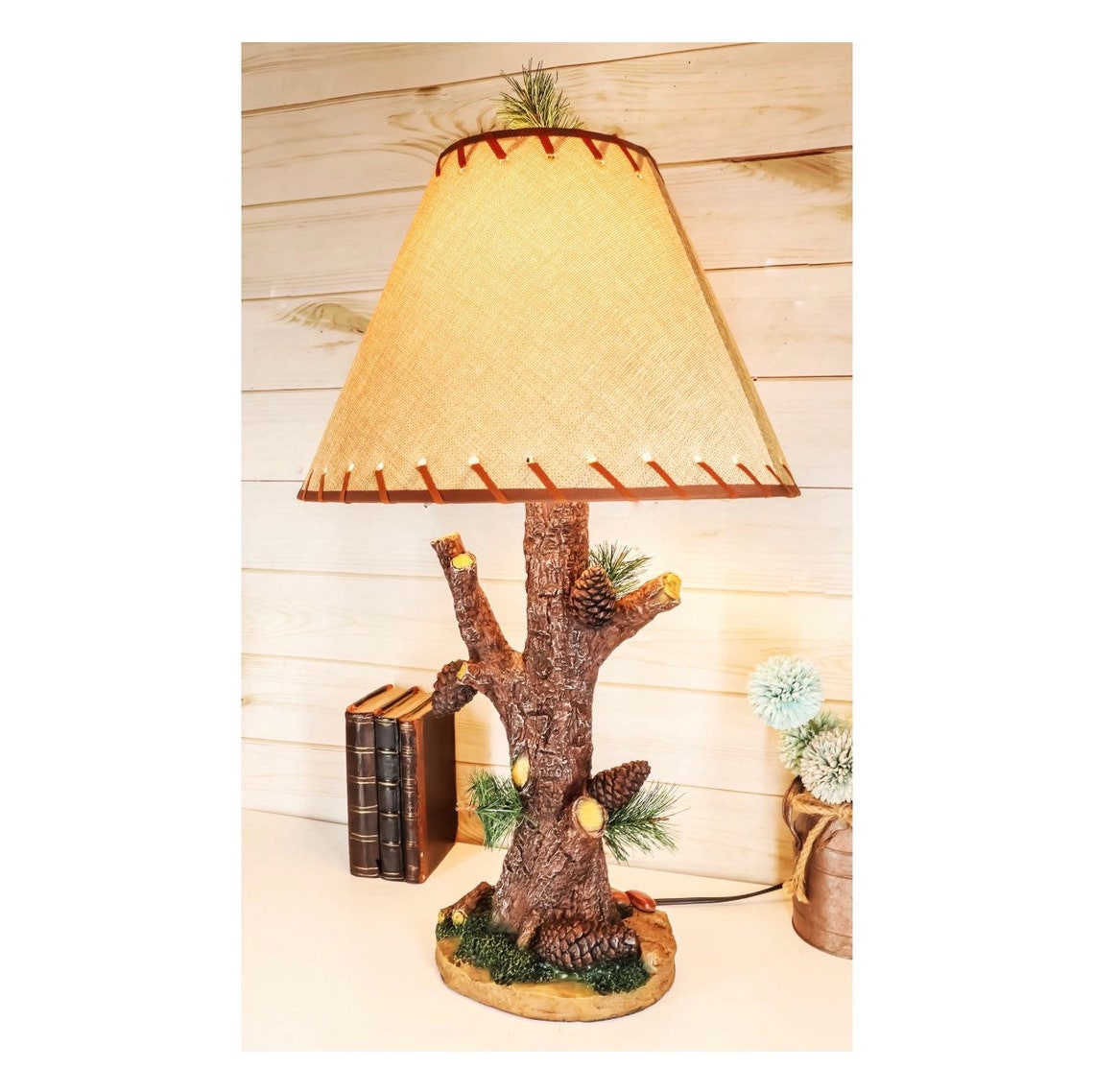 Rustic Table Lamp Large Vintage Rustic Lamp 26.75 Desk Lamp Etsy