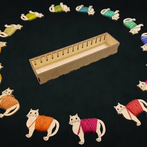 Canettes à broder chat avec étui. Fichiers SVG à utiliser avec Glowforge ou un cutter laser !