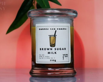 Brown Sugar Milk Bubble Tea Boba Soy Candle